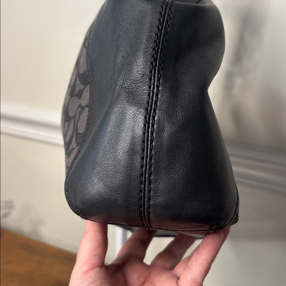 COACH LEXY signature jacquard canvas & leather trim shoulder/crossbody bag- EUC - Picture 8 of 15